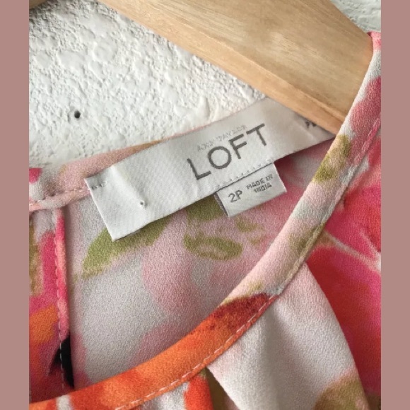 LOFT Halter Floral Sleeveless Pleated Dress Size 2P - Picture 5 of 6